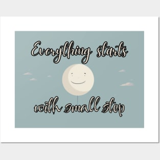 Everything starts with small step, minimalistic, gift present ideas Posters and Art